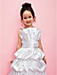  Ball Gown Straps Tea-length Satin Flower Girl Dress