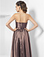  A-line Strapless Floor-length Taffeta Evening Dress