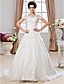  Ball Gown Off-the-shoulder Chapel Train Organza Wedding Dress