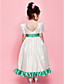 A-line/Ball Gown Jewel Ankle-length Taffeta Flower Girl Dress With Ribbon And Bow