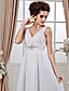  A-line V-neck Ankle-length Chiffon Wedding Dress
