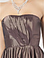  A-line Strapless Floor-length Taffeta Evening Dress