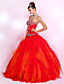  Ball Gown Strapless Floor-length Organza Prom Dress
