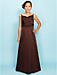  A-line V-neck Floor-length Satin Junior Bridesmaid Dress