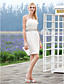  gaine / colonne bustier en organza mini robe de mariée en satin courte