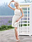  gaine / colonne bustier en organza mini robe de mariée en satin courte