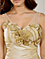  Sheath/Column V-neck Court Train Taffeta  Wedding Dress