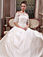  Ball Gown Scalloped-Edge Court Train Satin Wedding Dress