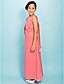  schede / column juweel enkellange chiffon junior bruidsmeisje jurk
