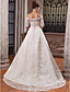  Ball Gown Scalloped-Edge Court Train Satin Wedding Dress