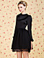  ts vintage vorne Falten Polka Dot Chiffon-Kleid