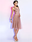  A-line V-neck Knee-length Tulle Cocktail Dress
