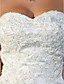  Sheath/Column Sweetheart Knee-length  Lace And Tulle Wedding Dress