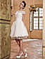  A-line Bateau Organza And Lace Wedding Dress