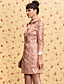  ts vintage runden Kragen Glitter Jacquard Trenchcoat