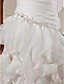  a-line senza spalline cappella treno organza abito da sposa