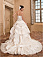  Ball Gown Sweetheart Chapel Train Taffeta Wedding Dress