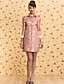  ts vintage runden Kragen Glitter Jacquard Trenchcoat
