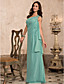  gaine / colonne d'un étage longueur robe de soirée en mousseline de soie d'épaule