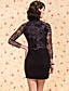  TS VINTAGE High Collar Navy Lace Black Dress