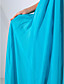  A-line V-neck Sweep/Brush Train Chiffon Evening Dress