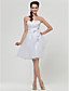  A-line Sweetheart Knee-length Satin And Organza Bridesmaid Dress