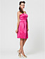  A-line Sweetheart Knee-length Satin Bridesmaid Dress With Flower(s)