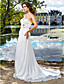  Sheath/Column Sweetheart Court Train Chiffon Wedding Dress