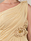  gaine / colonne un balayage / pinceau train robe de soirée en mousseline de soie d'épaule