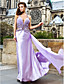  Sheath/Column V-neck Watteau Train Chiffon And Satin Evening Dress