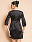  TS Beads Round Neck Half Sleeve Trench Coat
