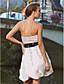  A-line Sweetheart Knee-length Satin Chiffon Cocktail Dress