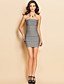  verificação padrão ts vestido bandage strapless bodycon