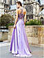  Sheath/Column V-neck Watteau Train Chiffon And Satin Evening Dress