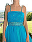  A-line Knee-length Organza Dress With Beading