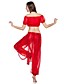 dancewear chiffon com beading topo barriga e calça para senhoras mais cores