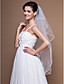  2 Layers Fingertip Wedding Veils With Ribbon/Finished Edge (More Colors)