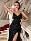  Trumpet/Mermaid V-neck Floor-length Sequined Evening Dress