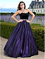  A-line Strapless Floor-length Tulle Evening Dress With Feathers/fur