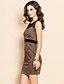  ts costura malha de ouro camisa vestido bodycon colete