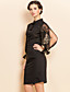  TS Lace Puff Sleeve Sheath Dress