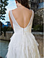  Sheath/Column V-neck Knee-length Tulle Wedding Dress