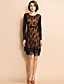  TS Lace Layered Long Sleeve Swing Dress
