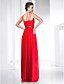  Chiffon Stretch Satin Floor-length V-neck Evening Dress inspired by Selena Gomez at the 83rd Oscar