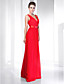  Chiffon Stretch Satin Floor-length V-neck Evening Dress inspired by Selena Gomez at the 83rd Oscar