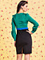  TS VINTAGE Contrast Color Puff Sleeve Velvet Dress