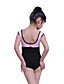  dancewear algodón / spandex ballet en dos tonos tapa maillot manga para niños