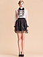  TS VINTAGE Shirt Top Ruffle Front Beads Flower Ball Dress