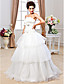  palla abito senza spalline piano di lunghezza raso e organza abito da sposa