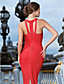  Sheath/Column V-neck Floor-length Bandage Dress